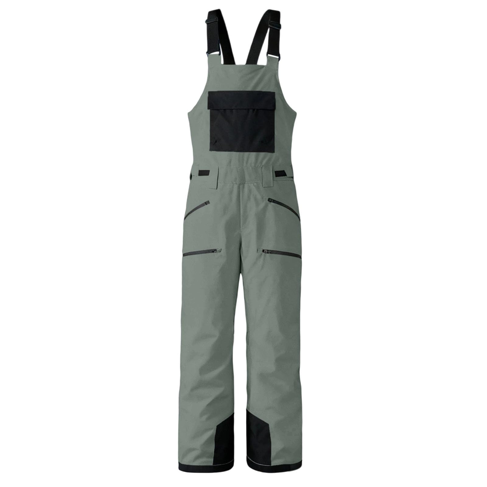 Skihose für Damen und Herren, mit verstellbaren Trägern, Baggy, wasserdicht, Latzhose und Thermohose, warm, Arbeitshose, Kantenschutz und Schneefang, Latzhose, große Größe, S-3XL