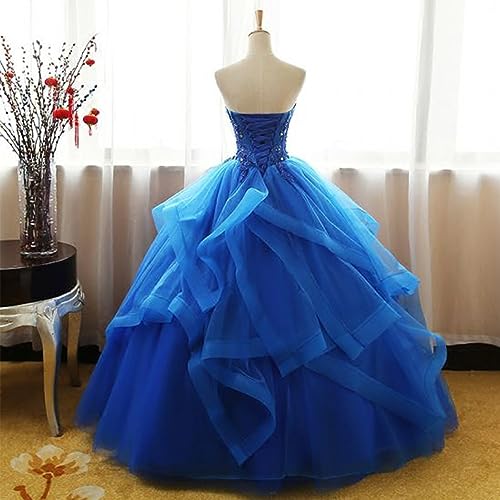 Quinceanera Dresses Sparkly Layered Tulle lace Appliques Ball Gown Formal Dress with Beaded4