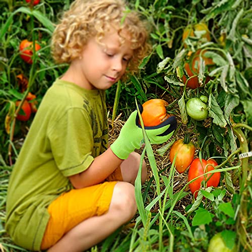 Evridwear Kids Gardening Gloves For Boys Girls Outdoor Yard Work,Planting (L (9-12Yr), Green) #TOP2