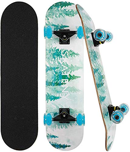 7 Layers Decks 31 'x8' Pro Complete Flash Wheel Skate Board, Longboards en Bois d'érable pour Adolescents Adultes Débutants Filles Garçons Enfants Kateboard, Kateboard -