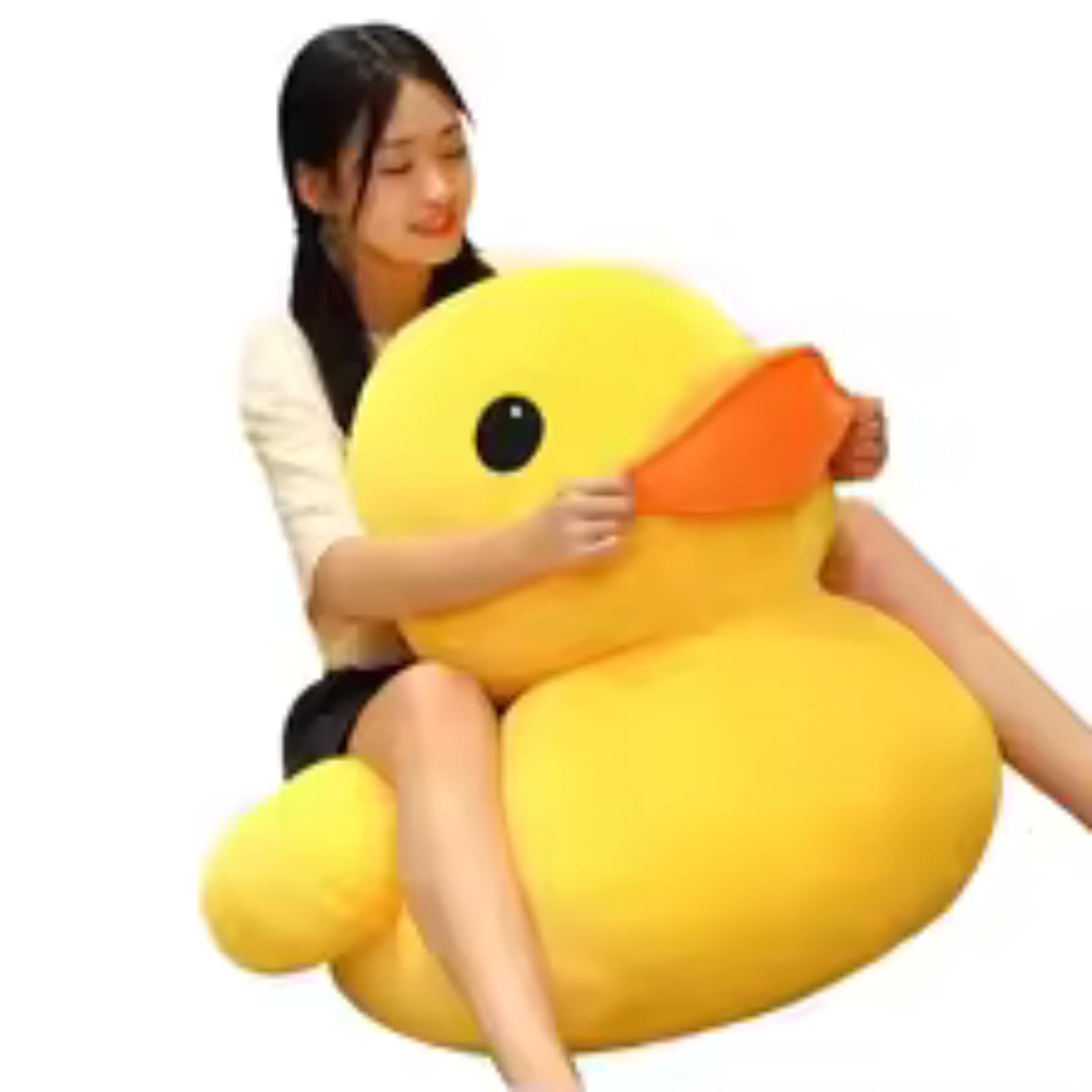Kuscheltier Ente Plüschtier 20/30/50/70 cm, Gelbe Ente Stofftier, Wolkenweiches Kawaii Plüschkissen Schmusetier, Deko Kissen Schlaf-Begleiter für Kinder Erwachsene (A,70cm)