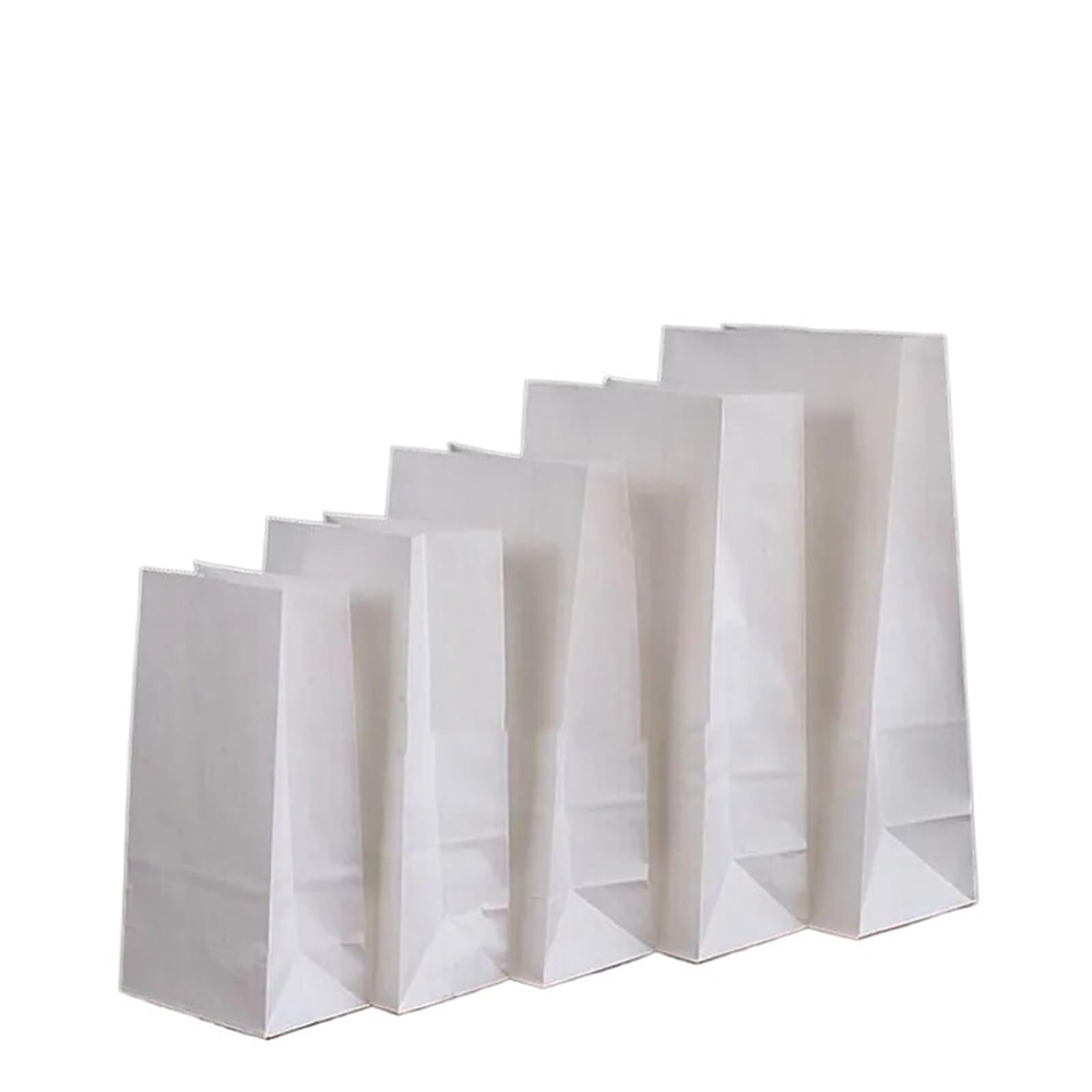 Paper Lunch Bags 50pcs Paper Bags Kraft Biodegradable For Bakery,Cookies,Treats,Snacks,Sandwiches(White 30cmx10m,32x18x11cm)
