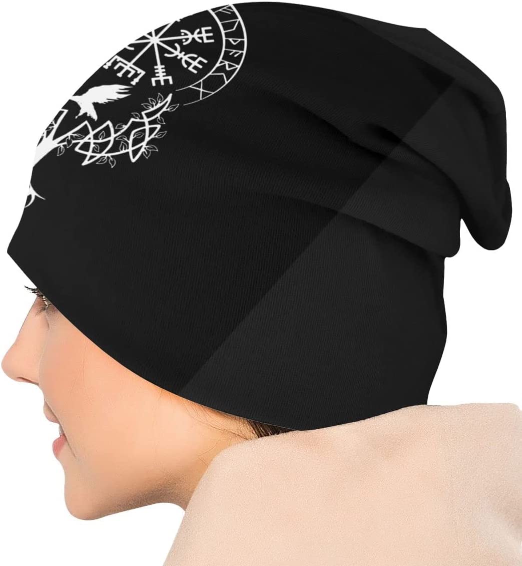 Berretto Vichingo In Lana Acrilica Con Ricamo Albero Della Vita Celtico - Unisex, Prodotto In Austria, Nero