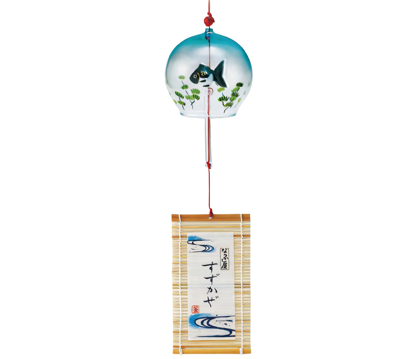 Amazon.co.jp: 薬師窯 風鈴 ガラス 江戸風鈴 黒金魚 日本製 涼鈴 夏の