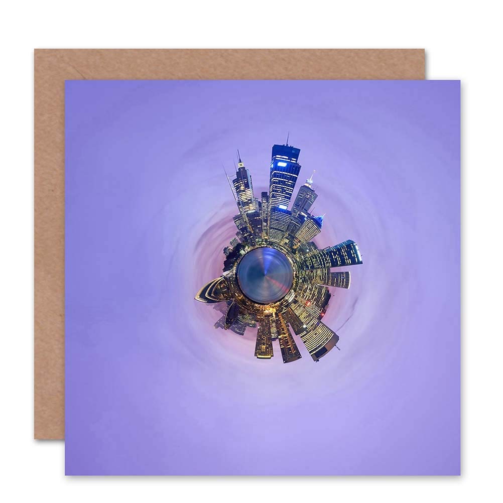 Wee Blue Coo CARD GREETING LITTLE WORLD CITY SKYLINE SKYSCRAPER WHEEL GIFT