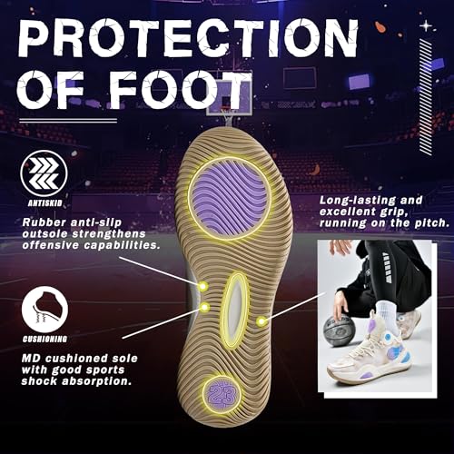 Image of Men's Basketball Shoes Fashionable Breathable Anti Slip Sports Shoes Outdoor Running Fitness Training Shoes
