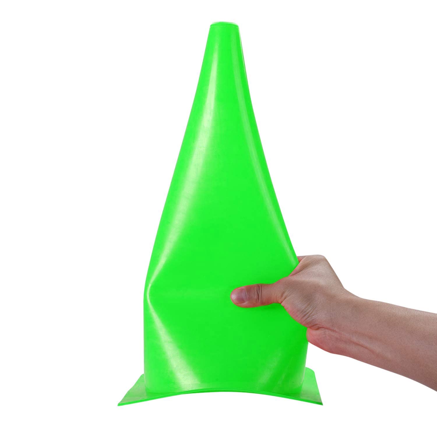 Lot de 7 cônes de sécurité routière orange de 38,1 cm - Cônes d'entraînement en plastique pour activités intérieures et extérieures et événements festifs