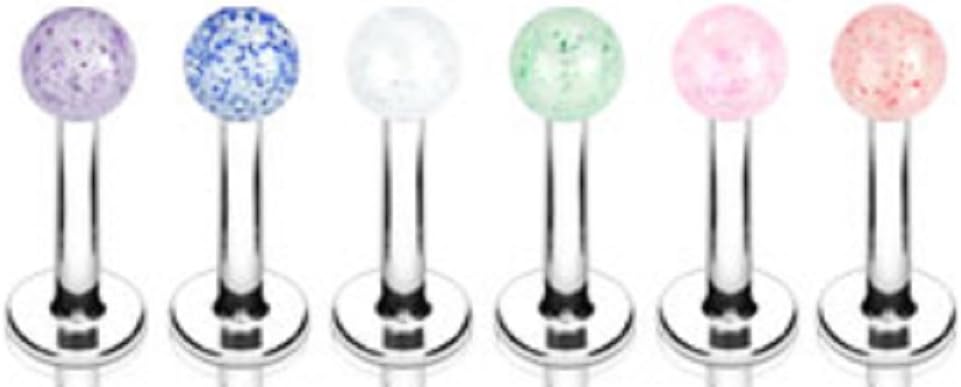 Body AccentzBody Accentz® 6 Ultra Sparkle Ball Labret Monroe Lip Chin Cheek Ring 14g