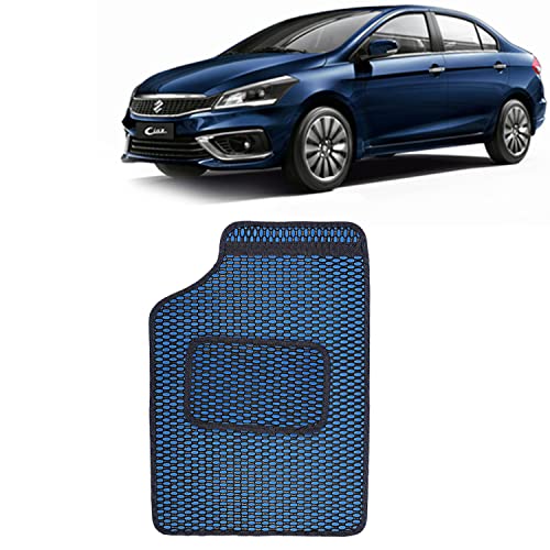 Image of Kingsway Dotted Design Car Floor Foot Mats Universal Fit for Maruti Suzuki Ciaz, Model Year : 2018 Onwards, Water and Dustproof, Color Blue, Set of 5 Pieces