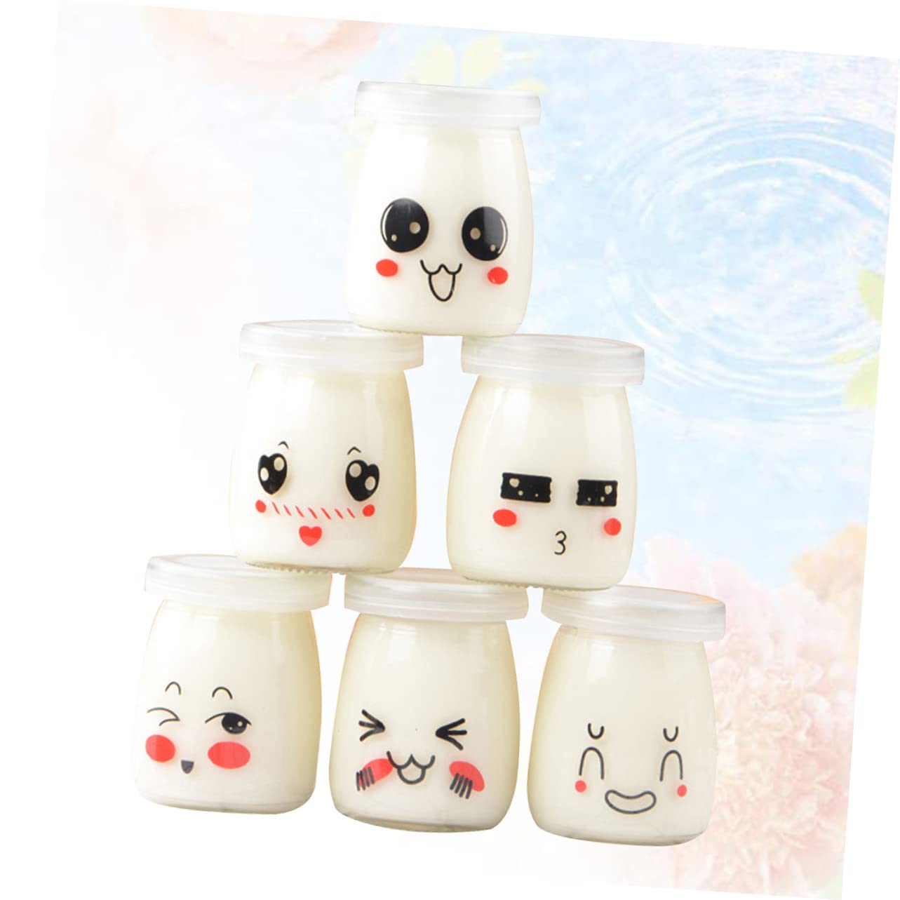 Pots de Yaourt en Verre 200ml Lot de 6, Réutilisables Résistants Chaleur