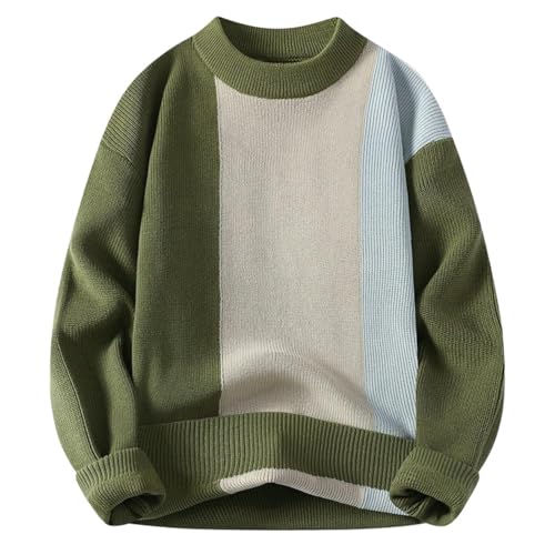 Suéter holgado de cuello redondo para hombre ideal para tardes de invierno casuales