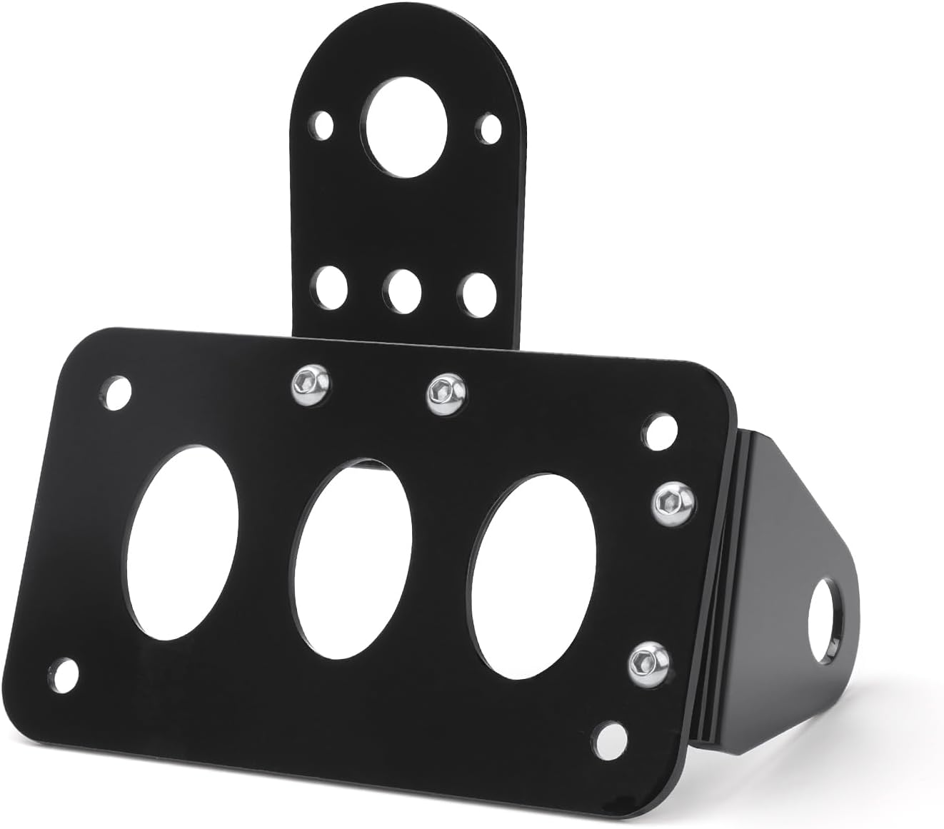 1" Motorcycle LED Tail Brake Light Mounting Bracket, Motorcycle Brake Light Side Mount License Plate Bracket Compatible with Harley Davidson Sporster Bobber Chopper Fit Yamaha Fit Honda