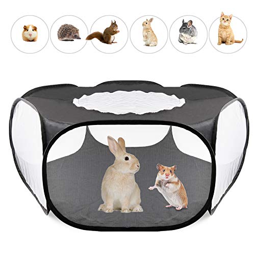 Idepet Small Animals Cage Tent, Breathable & Portable Rabbit Playpen Cage Small Animal