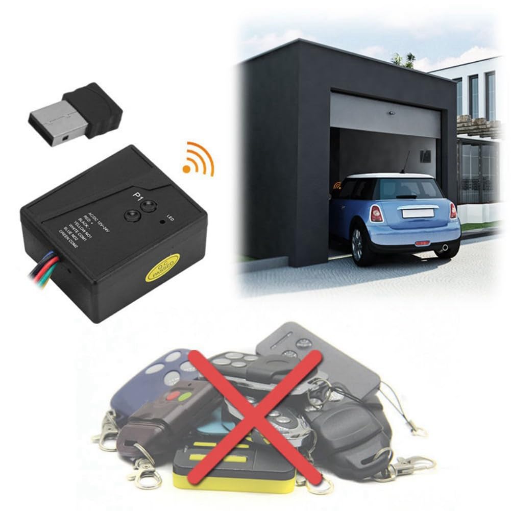 Receptor de Apertura Remota de Puerta de Garaje con Conexión Bluetooth 2.4G, Transceptor de de Control de Acceso con Puerto USB