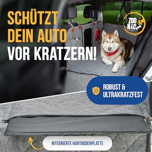 ZooNice Hundedecke Auto Rückbank [Wasserabweisend, Kratzfest & mit Seitenschutz] | Premium Autoschondecke & Rücksitzschutz | Universal Car Seat Cover für Hunde im Auto & SUV
