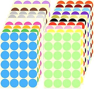 32 mm Coloured Dot Stickers, 480 Pcs Round Dot Stickers, 20 Sheets Color Coding Sticker Labels Marking Labels, Self Adhesive Circle Dot Stickers for Calendars, Home School Office Supplies, 20 Colors