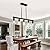 Farmhouse Dining Room Light Fixtures Over Table, 5-Lights Adjustable Kitchen Island Lighting, Wood Island Light Fixture Rectangular Chandeliers Hanging Lighting for Kitchen