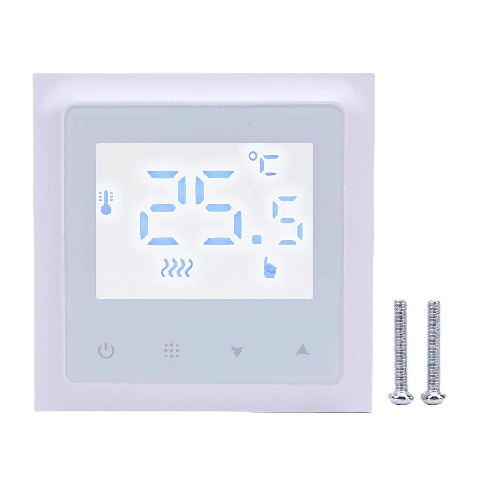 Acouto Termostato Digital Controlador de Temperatura de Control Táctil Programable para el Hogar Control de Temperatura Retroiluminado Blanco Termostato Digital WiFiHome