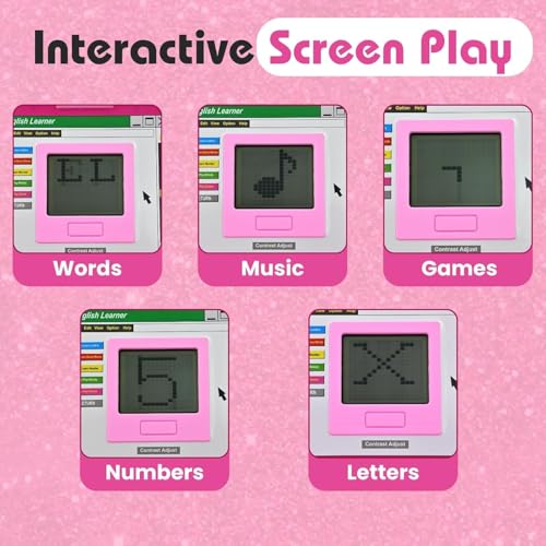 Image of laptops for Kids | Educational Toys for 2 - 5 Years boy & Girls | Laptop Game with LED Display | Interactive Toys for Alphabet, Numbers & Music for Toddlers (Pink)