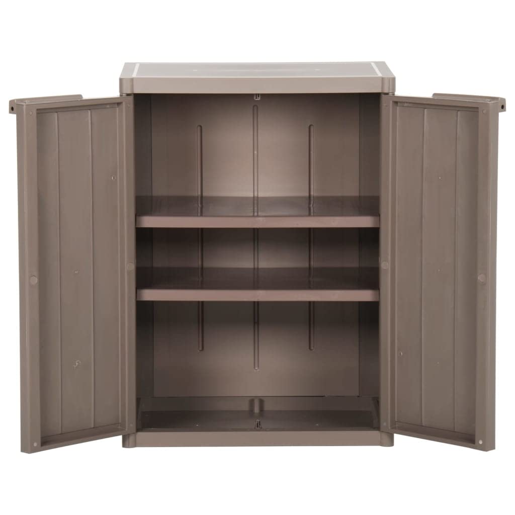 Armadio per archiviazione Armadio multifunzionale Armadio portaoggetti Armadio da Giardino Marrone 65x45x88 cm in Rattan PP Adatto a soggiorno, camera da letto, garage