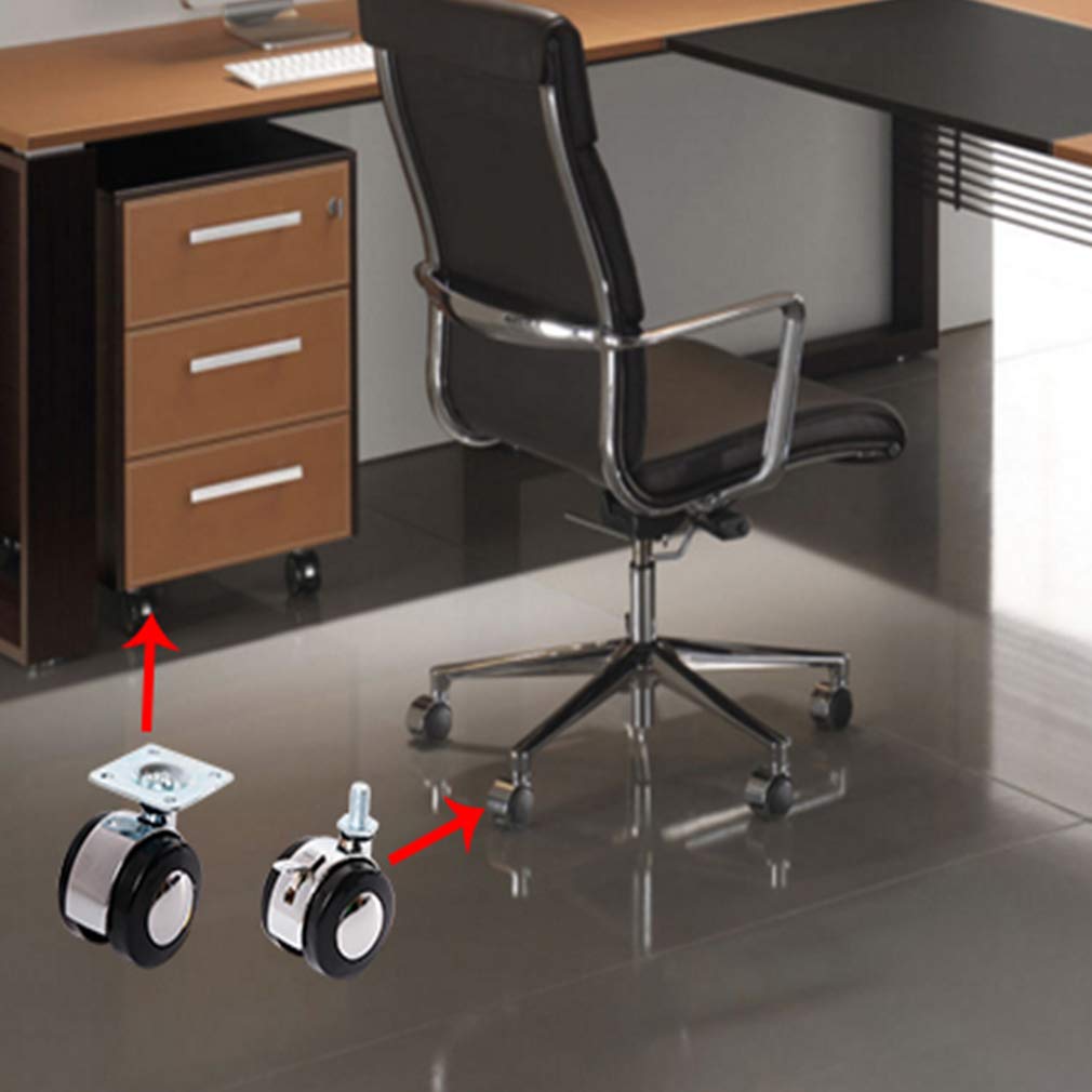 Ruote girevoli per carichi Pesanti, Ruote per mobili, Ruote girevoli per mobili, Set di 4 Ruote in Nylon per mobili, Ruote per sedie da Ufficio, Doppia Ruota Girevole, Staffa in Le