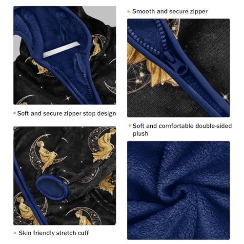 CHIFIGNO Elegant Lady Moon Boys Thick Soft Sweatshirt Jacket with Polar Fleece Lining 3T3