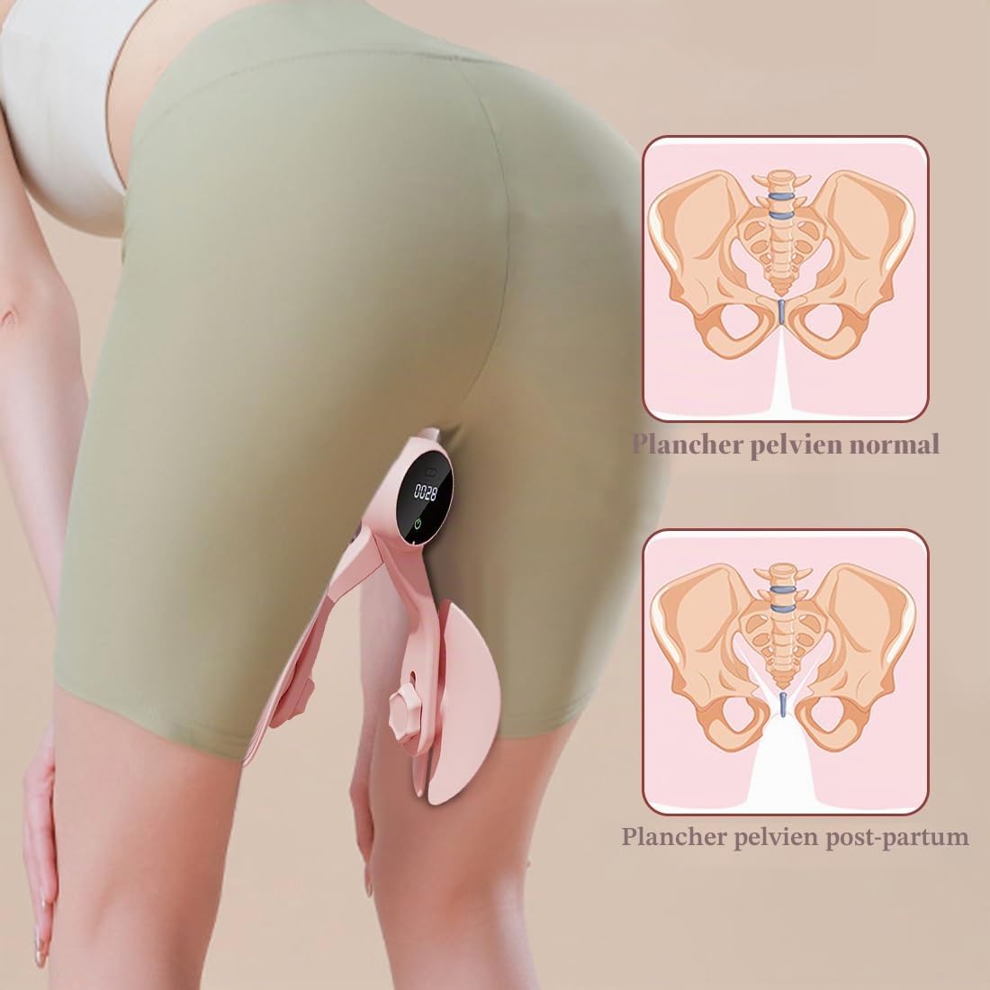 Appareil de musculation des cuisses et du plancher pelvien pour femmes et hommes, entraînement des muscles des hanches et du plancher pelvien, appareil d'entraînement des jambes pour la maison, les