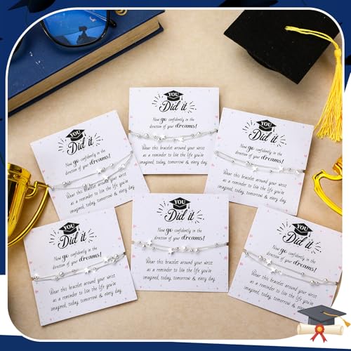 Image of Liliaafar 6 Set Graduation Bracelet Bulk, 2026 Graduation Gifts for Her /Girls /Women, Bracelet with Card Class of 2026 Gifts for Classmates Student