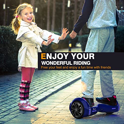 Tomoloo Hoverboard For Kids And Adult 6.5" Two Wheels Ul2272 Certified Electric Self Balancing Scooter With Bluetooth And Rgb Lights Blue #TOP4
