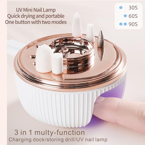 Lime à ongles électrique sans fil avec station de charge et lampe UV intégrée - 5