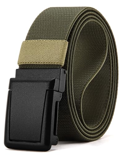 Image of CHAOREN Tactical Belt Men - 1.5 inch Stretch Work Belt with Zinc Alloy Buckle | Quick Release, Zinc Alloy Buckle, Heavy Duty, Stretchy Nylon, Military, Hiking, EDC, EMT, EMS
