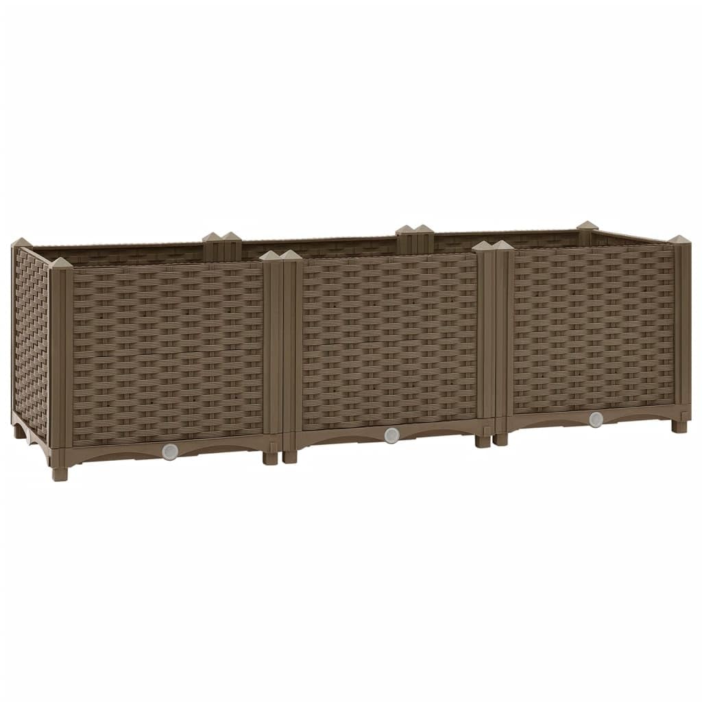 vidaXL Raised Garden Bed 120 x 40 x 38cm Polypropylene Brown