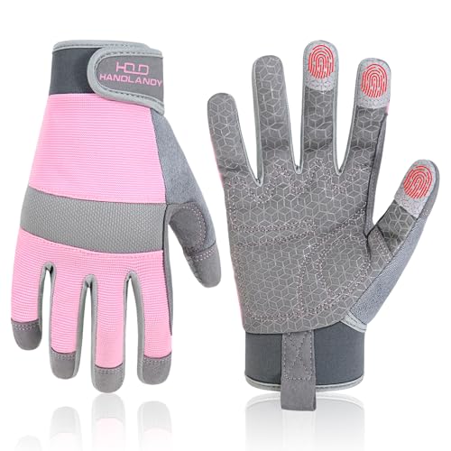 HANDLANDY Work Gloves for Women, Breathable...