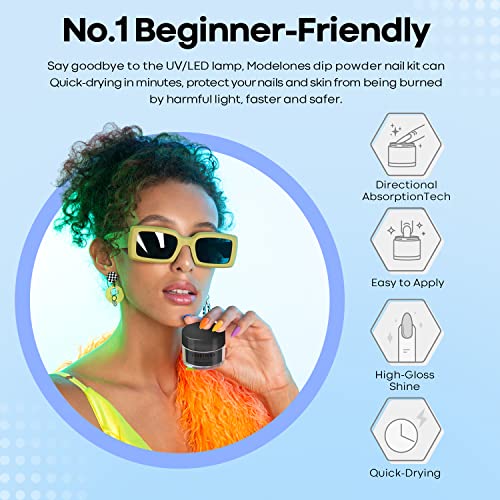 Modelones Pó de imersão na cor preta, em pó francês para unhas e arte em pó Pro Collection System pa