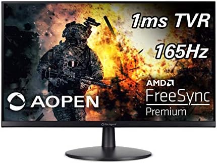 AOPEN 24MV1Y Pbmiipx 23.8" Full HD (1920 x 1080) FPS RTS Gaming Monitor | AMD FreeSync Premium Technology | Up to 165Hz | 1ms | VESA and Tilt Compatible I 2 x HDMI Ports & 1 x Display Port, Speakers