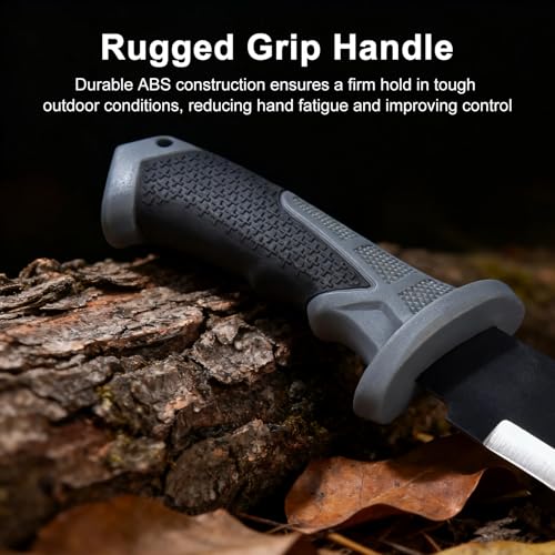 Image of Machete for Bushcraft, 24 inch Survival Knife with Saw for Yard Work, Gardening Heavy Duty Machete with No-Slip Handle and Sheath for Hunting, Outdoor Tree Cutting Esvopa