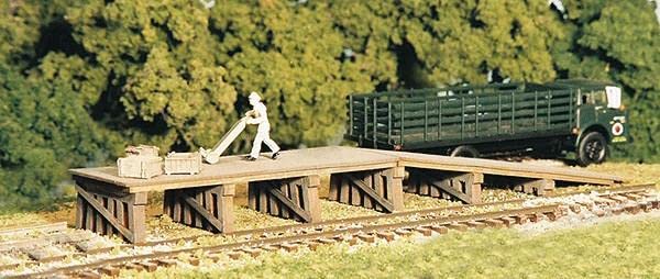 Rampa de carga para ferrocarril a escala HO miniatura 1
