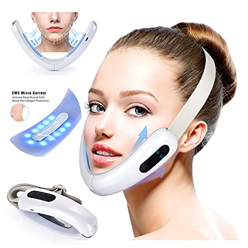 Masseur de vibration V Face en rose pour le raffermissement du visage et anti-âge