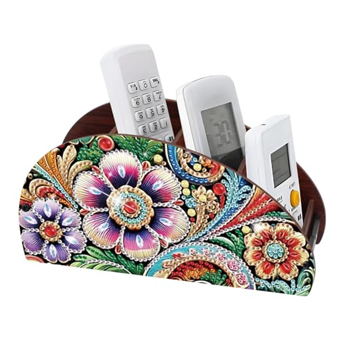 Image of Diamond Painting Art Kit Organizer Box, colorful flowers DIY Special Shape Diamond Partial Mosaic Handmade Making Kit Organizer Box, Modern Home Dining Living Room Table Top Decor Art Decoration