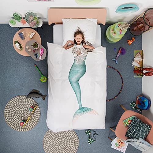 Snurk Sirena Juego de cama infantil con motivo de sirena, tamaño 135x200 cm