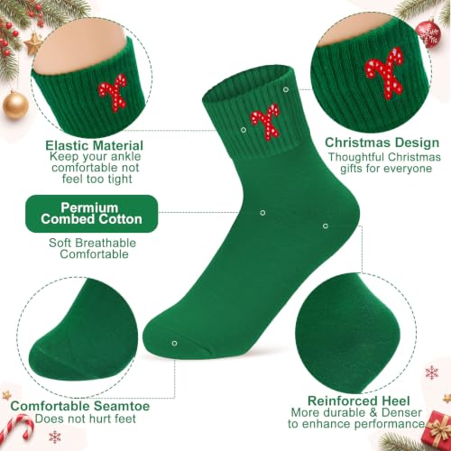 Image of Eurzom 10 Pairs Socks Womens Crew Elastic Ankle Length Cotton Socks Aesthetic Cute Lightweight Low Cut Gifts for Women