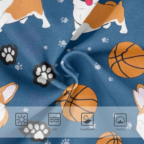 Happy Corgi Dogs Blue Girl Panties Cute Girls Underwear Toddler Cotton Personalized Underpants Briefs 2t3