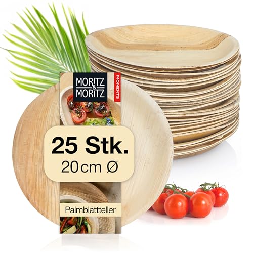 Moritz & Moritz Palmblatt Teller rund Ø 20 cm - 25 Nachhaltige...