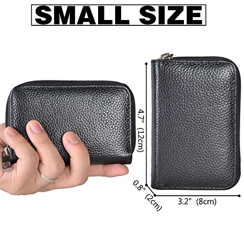 Easyoulife Genuine Leather Credit Card Holder Zipper Wallet With 26 Card Slots4