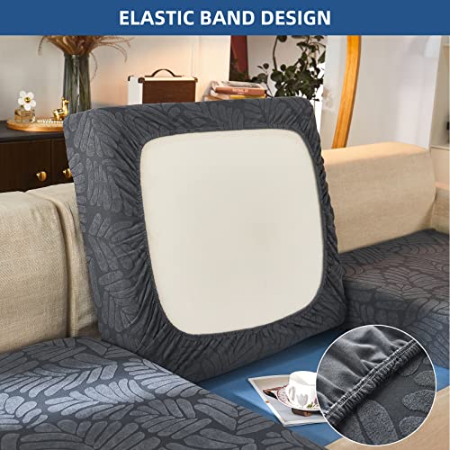 Eismodra Sectional Couch Covers For L Shaped Chaise Lounge Stretch 3 Cushion Couch Sofa Slipcovers For Dogs Pet 2 Cushion Seat Leather L Shape Furniture Protector,Gray X-Large (Only 1 Piece) #TOP3