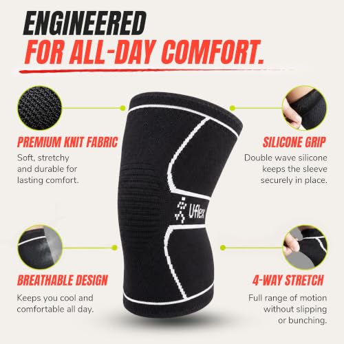 Image of Knee Brace for Men and Women Knee Compression Sleeve Knee Support Wraps for Arthritis Joint Pain Relief, Workout, Swelling, Sports, Circulation, Running, Recovery for ACL & Meniscus Tear