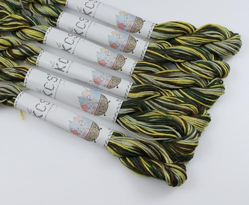 Image of KCS Big skeins of 25 Meters Size 25 Color Variegated Cross Stitch Stranded Threads,6 skeins,4521