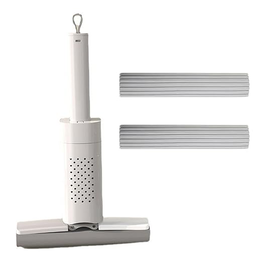 Mini Folding Mop Draining Mops Wet and Dry Use Household Cleaning Squeeze Wiper Mop for Bathroom Kitchen Desktop Window