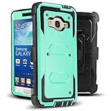 J.west Galaxy Grand Prime/Go Prime Case Rugged Holster Dual Layer Case [Kickstand][Belt Swivel Clip] for Grand Prime (G530 G530H G530F G530M G530T G530AZ S920C), Mint
