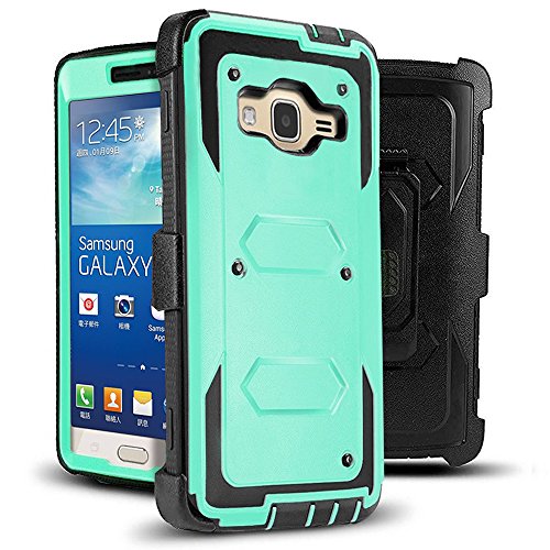J.west Galaxy Grand Prime/Go Prime Case Rugged Holster Dual Layer Case [Kickstand][Belt Swivel Clip] for Grand Prime (G530 G530H G530F G530M G530T G530AZ S920C), Mint